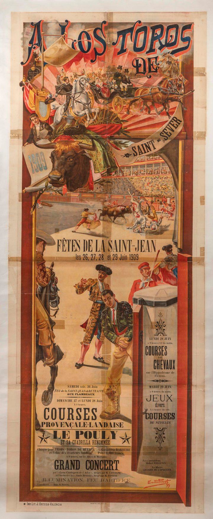 Affiche de corrida, Saint-sever 1909