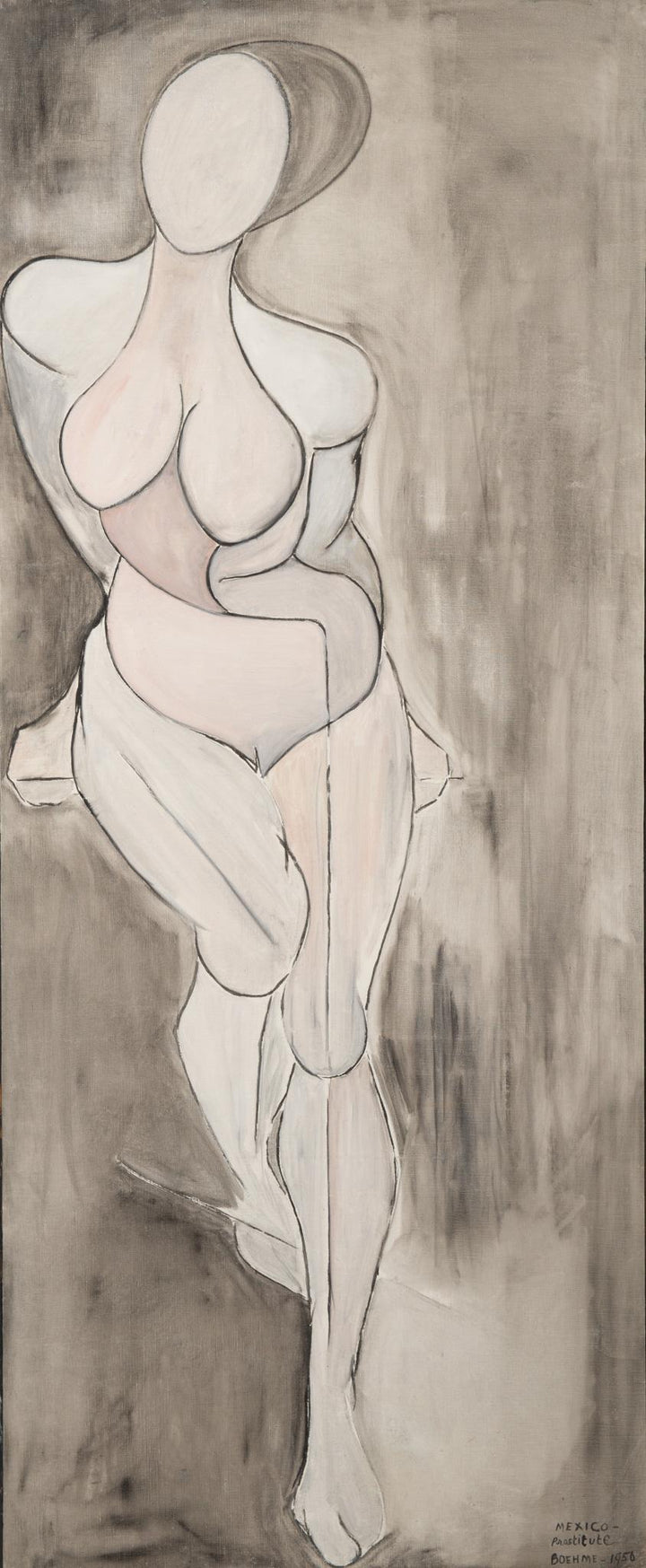 Huile sur toile "Mexico-prostitute Boehme", 1956